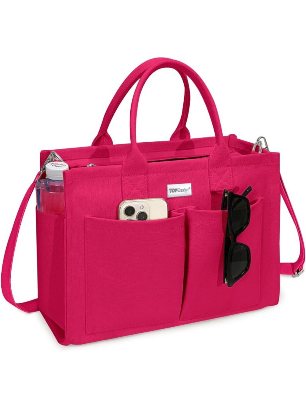 Versatile Heavy-Duty Canvas Tote Bag for Women, Adjustable Crossbody/Shoulder, 9
